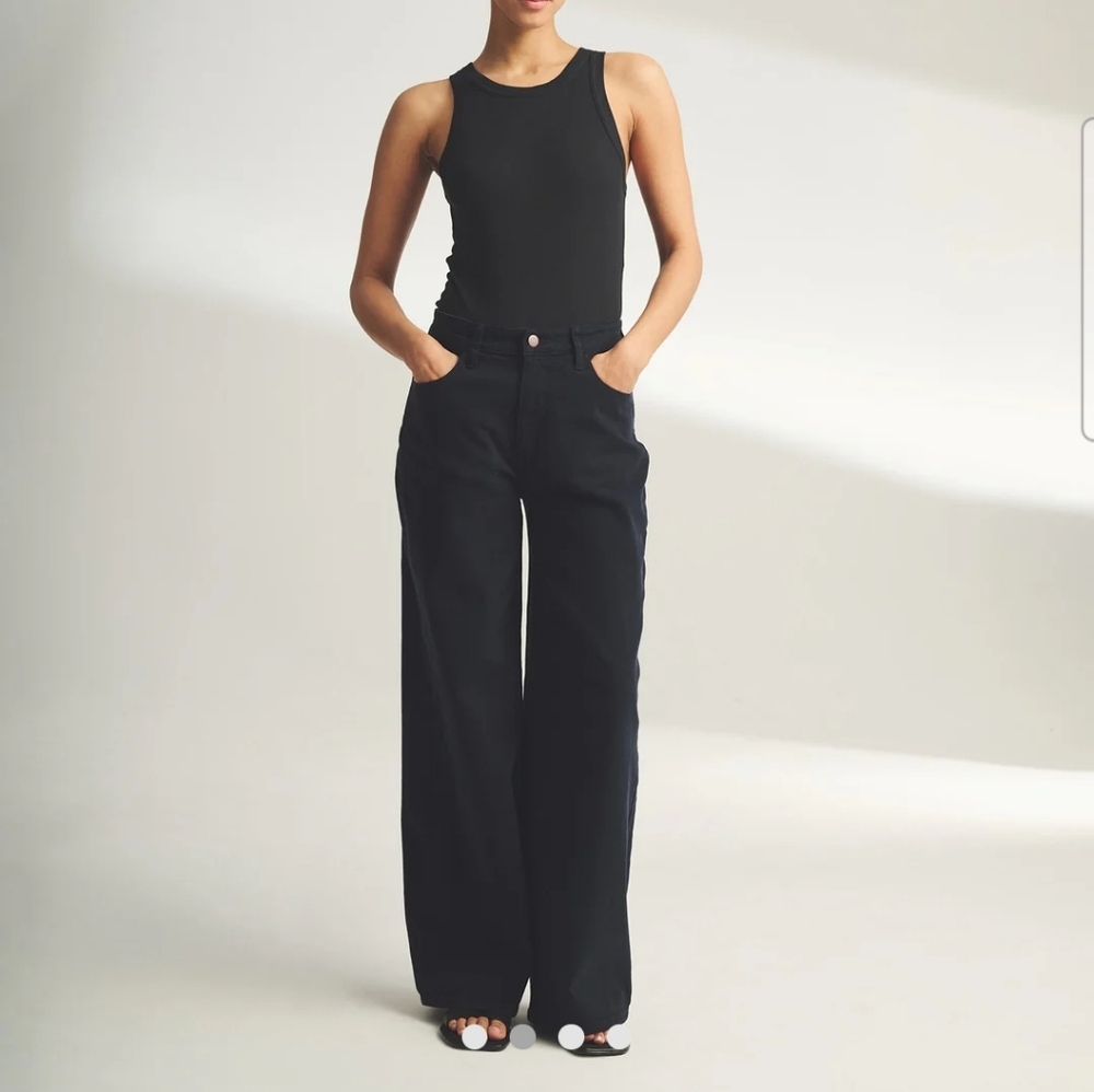 NAADAM twill wide leg pants